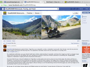 And here are both of the photos Roadrunner stole from me being used to promote the story on Facebook. Roadrunner Magazine stole my pictures!